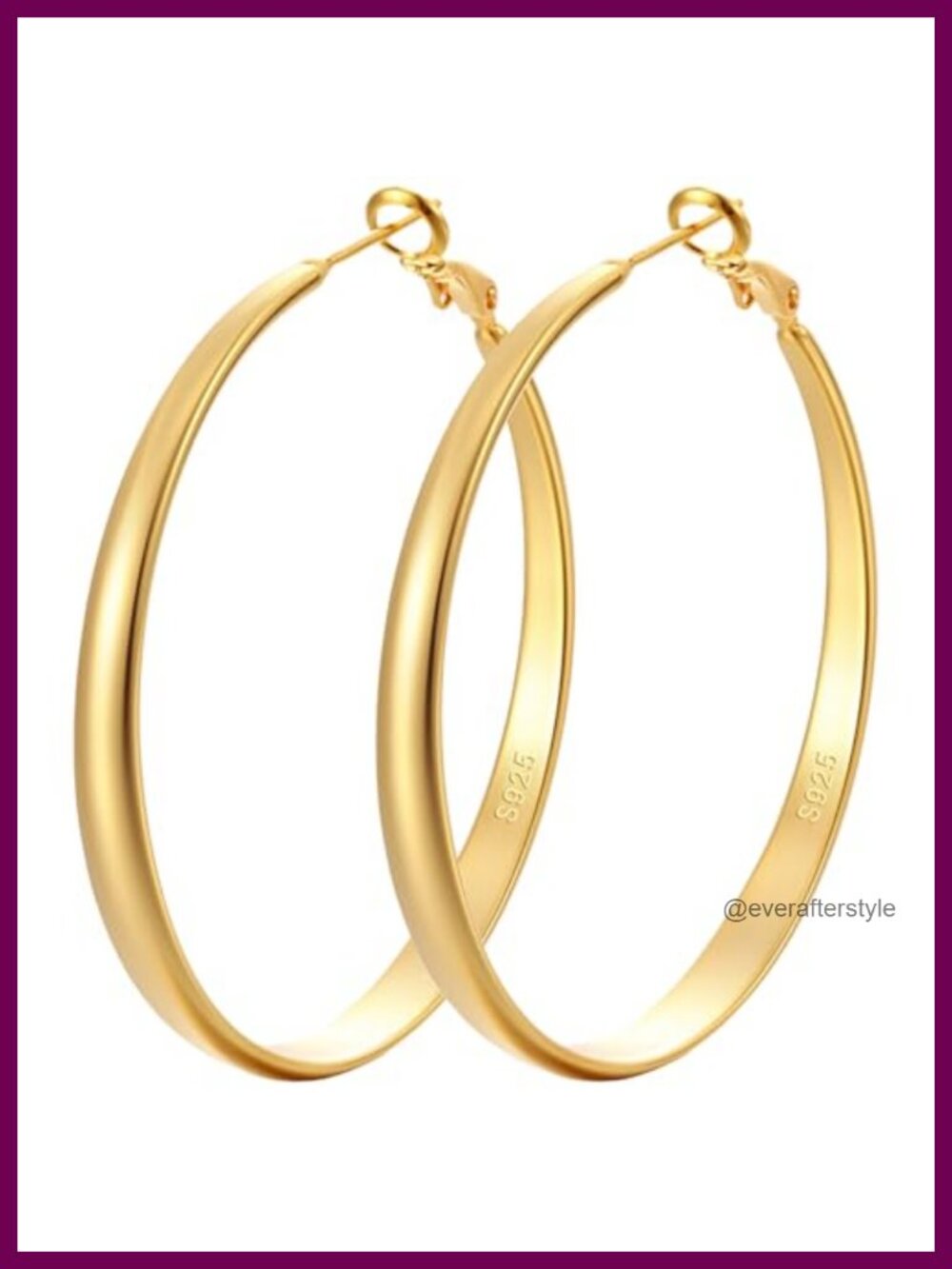 14K Gold Plated Hoop Earrings for Women Hypoallergenic 925 Sterling Silver